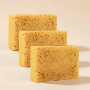Kojic Acid Turmeric Soap 3-Pack - Lemon Brightening Dark Spot Remover, Gentle Cleanser for Face & BodyGentle Face & Body Cleanser, Lemon-Infused Dark Spot Brightening Treatment honey