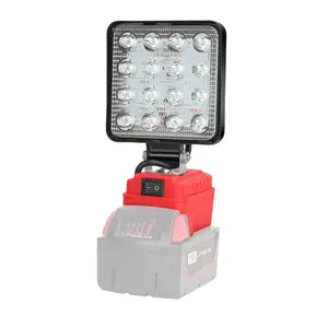 REACELL Cordless LED Work Light for Milwaukee M--18 18V Battery, 4800LM Portable Jobsite Light with USB Charging, 140° Adjustable Head, Outdoor Camping & Emergency Lighting