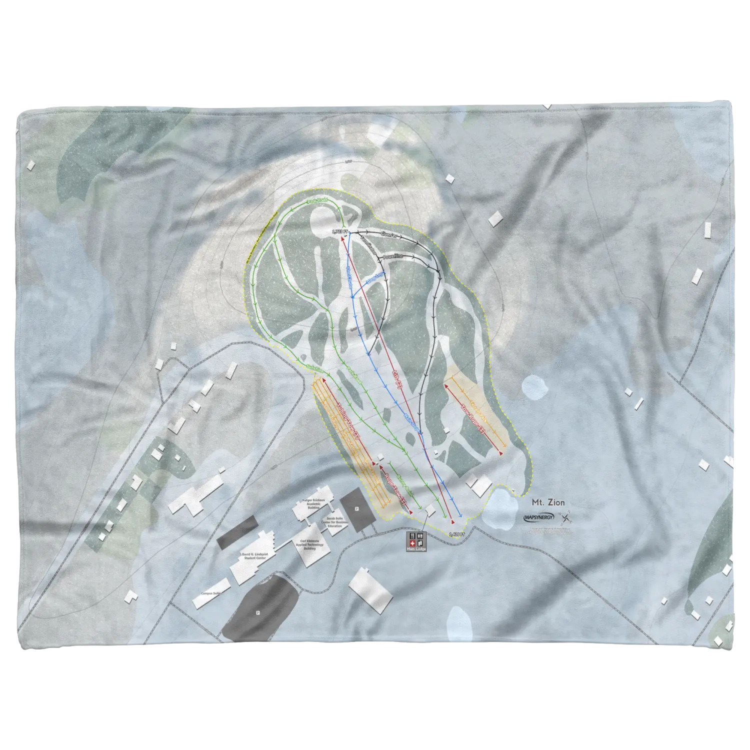 Mt Zion, Michigan Ski Resort Map Blanket