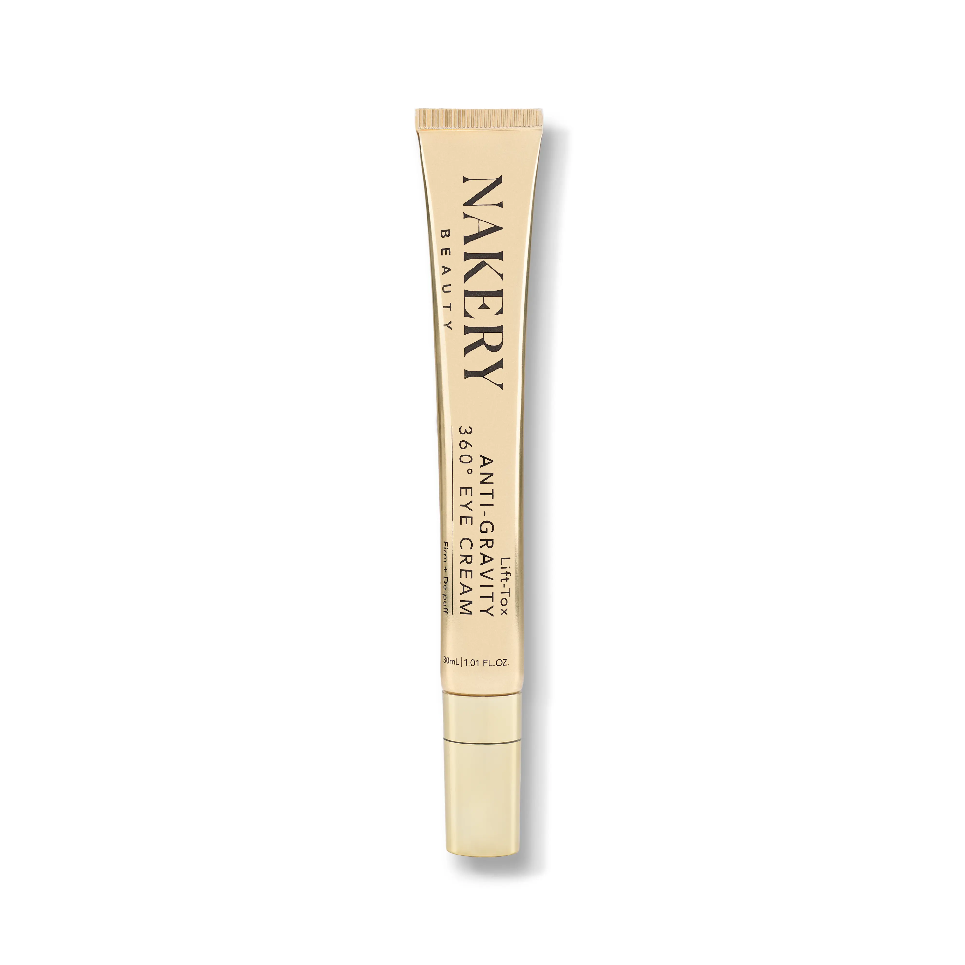 Nakery Lift-TOX Anti-Gravity 360° Cooling Under Eye Cream with Metal Applicator - Firming, Hydrating Corrector, Anti Wrinkle, Dark Circle & Eye Bag Remover for Dry/Normal/Sensitive Skin - Hyaluronic Acid, Glycerin (Single Item), Firming Eye Cream