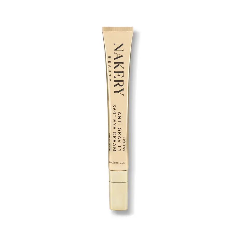 Nakery Lift-TOX Anti-Gravity 360° Cooling Under Eye Cream with Metal Applicator - Firming, Hydrating Corrector, Anti Wrinkle, Dark Circle & Eye Bag Remover for Dry/Normal/Sensitive Skin - Hyaluronic Acid, Glycerin (Single Item), Firming Eye Cream, Under E