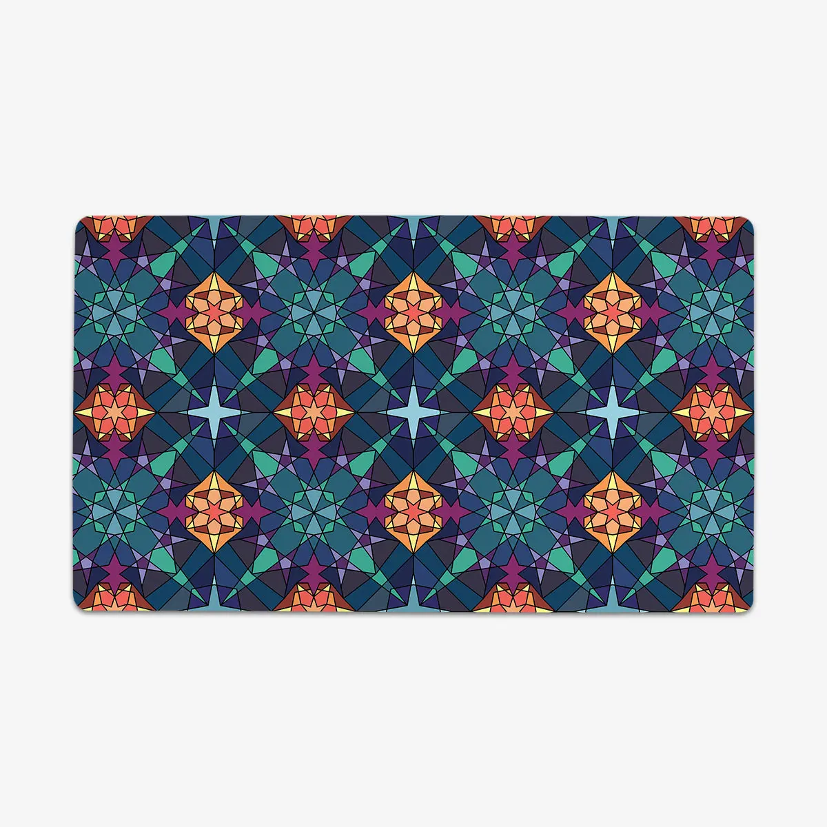 Abstract Stars Thin Desk Mat, Non-Slip Household Textile Mat for Card Games