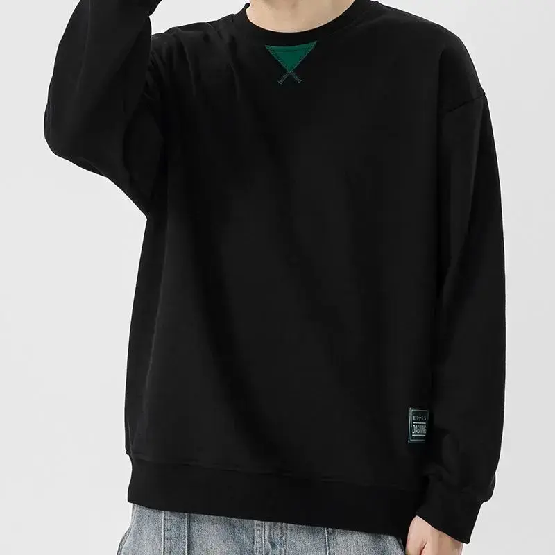 Men's Vintage Style Fashion Oversized Crew Neck Long Sleeve Knit Hoodie Pullover with Green Triangle Details Suitable for Everyday Activities Sports Autumn Winter Basic Casual Soft Top Men's Vintage Style Fashion Oversized Crew Neck Long Sleeve Knit Hoodie Pullover with Green Triangle Details Suitable for Everyday Activities Sports Autumn Winter Basic Casual Soft Top