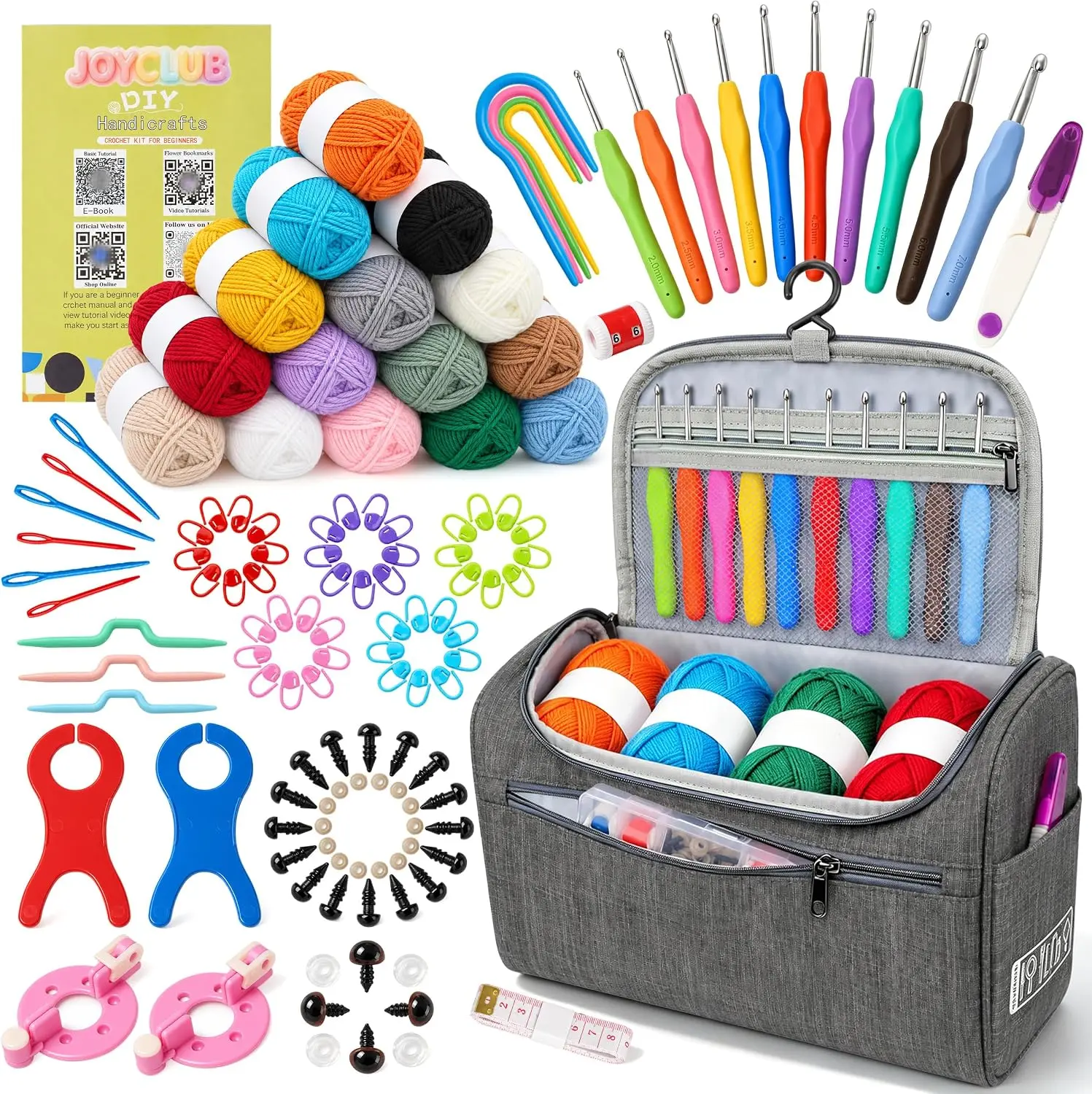 Joyclub Crochet Kit for Beginners Adults, Beginner-Friendly, Complete Set