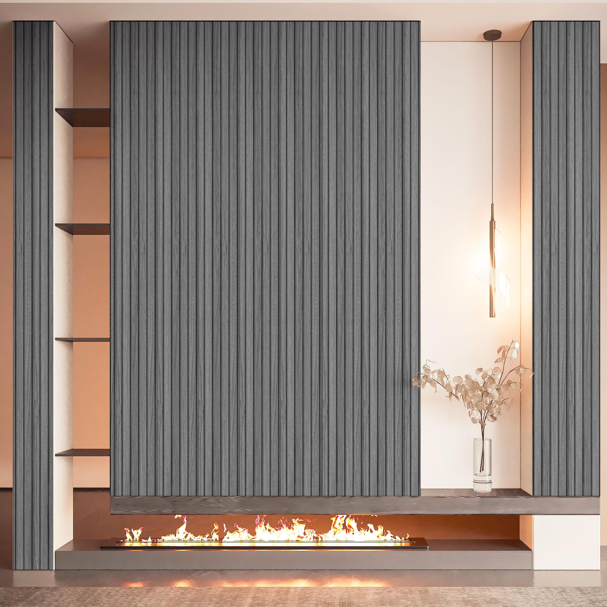 【New】Art3d  6-Pack 3D Textured MDF Wood Slat Wall Panels, 94.6" x 7.4", Covers 28.91 Sq.Ft., DIY Interior Wall & Ceiling Decor Panels
