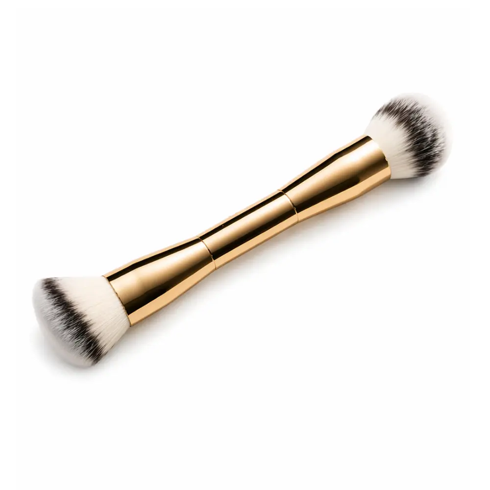 Dual-Ended Makeup Brush for Powder | Soft Synthetic Bristles for Blush, Bronzer & Setting Powder