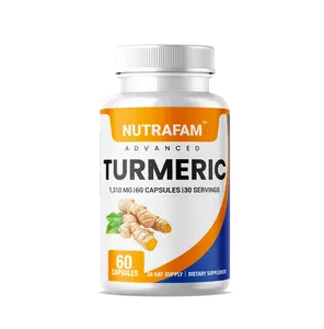 Nutrafam Advanced Turmeric Curcumin | 1,310 mg, 95% Curcuminoids with Black Pepper | USA Made, Non-GMO, 30-Day Supply
