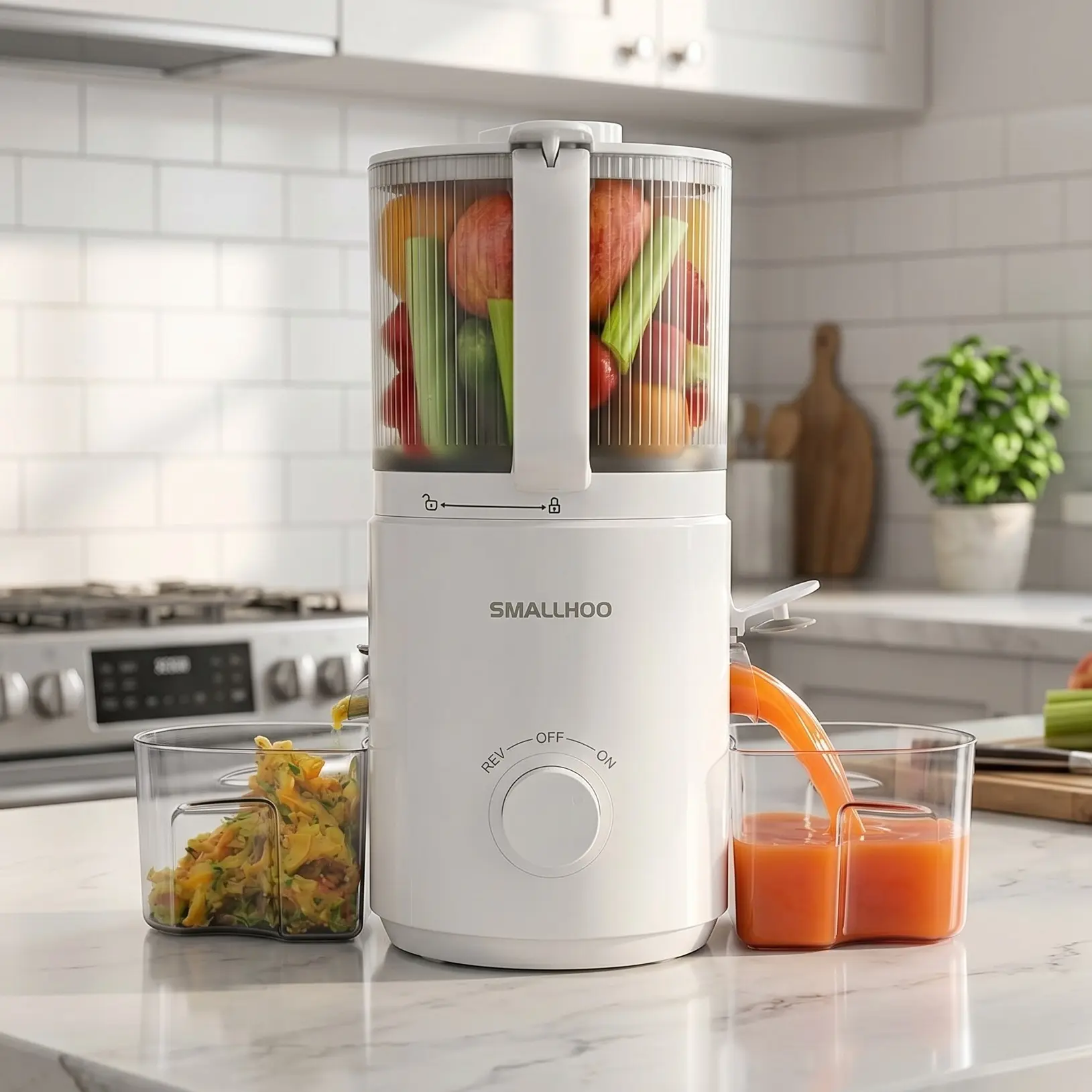 Cold Press Juicer, 7" Extra-Large Feed Chute for Whole Fruits & Vegetables, Easy to Assemble & Easy to Clean, High Juice Yield，SummerVibes