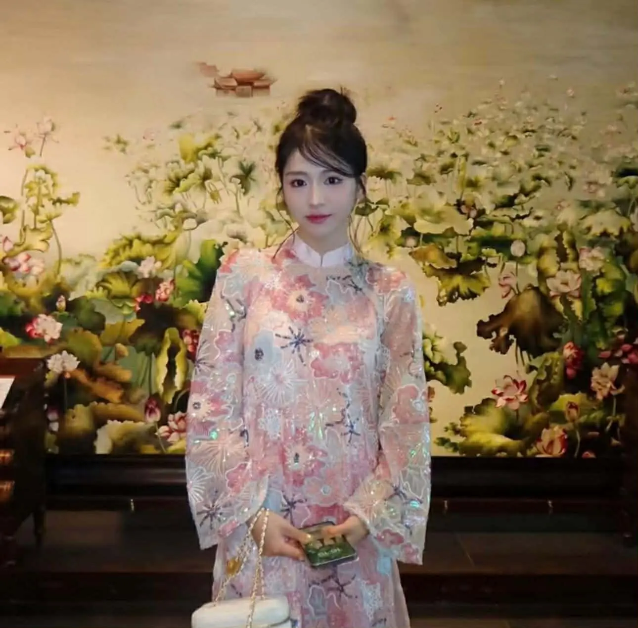 Set Traditional Vietnamese Double Layers Luxury Ao Dai - Bộ áo dài thiết kế hiện đại - Ready to ship- With pant