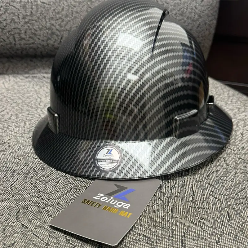 Zeluga HDPE Full Brim Hard Hat, Construction Safety Helmet with Vented Holes, 6 Point Adjustable Ratchet Suspension, ‎Meets ANSI/ISEA Z89.1, Water Transfer Printing