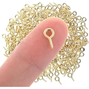 300PCS Jewelry Making Mini Eye Pins and Hooks - Gold Tone Clasps and Screws