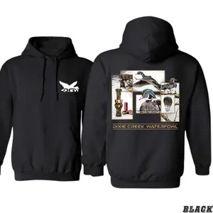 Dixie Creek Waterfowl Hoodie - Detailed Duck Hunting Graphics, Unisex Sweatshirt with Rugged Style, Perfect for Outdoor Enthusiasts and Nature Lovers