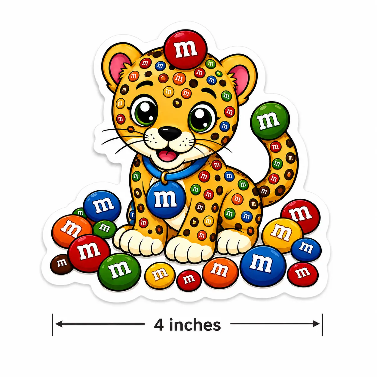 Cheetah vinyl Sticker- Edible Animals
