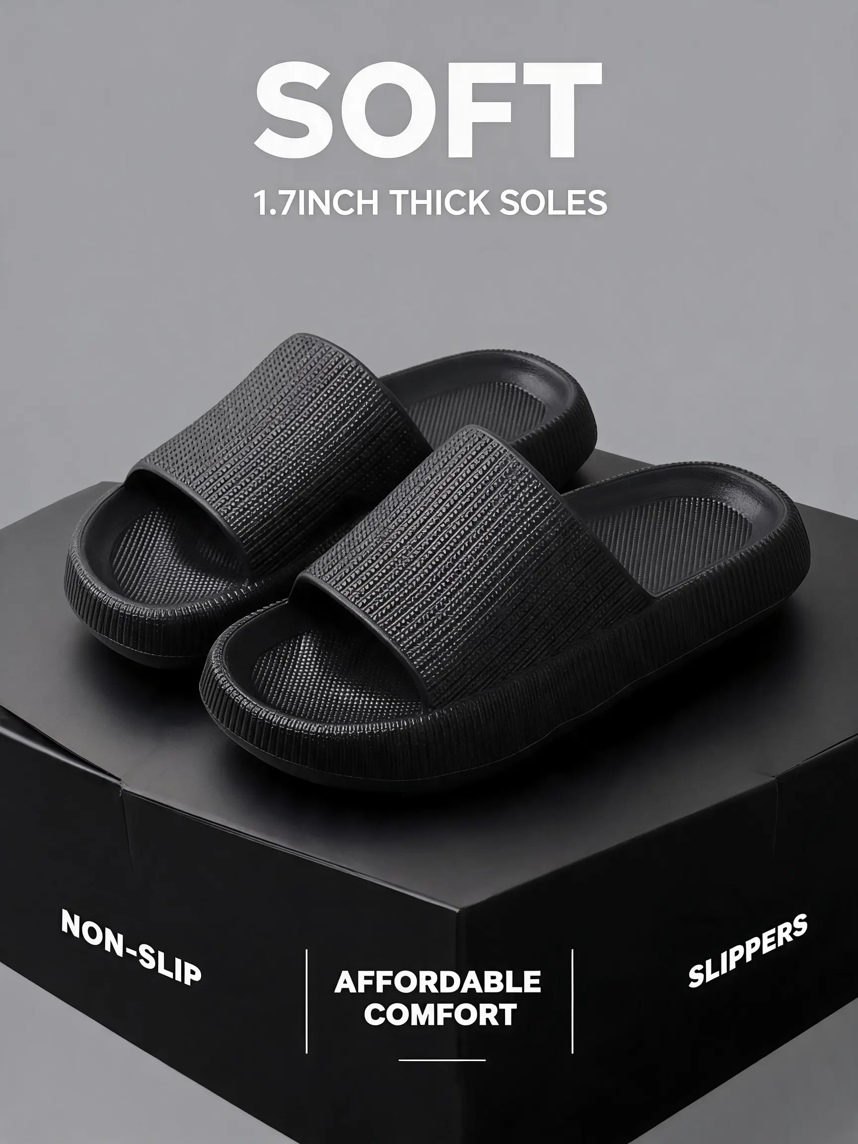 Men's Christmas Gift, Casual Outdoor Slippers, Soft NonSlip, Non-Slip Eva Slides for All Seasons, LightweightComfort for Home & Leisure, Lightweight Beach Slippers.Antislip Slippers, Slippers Shoes, Footwear