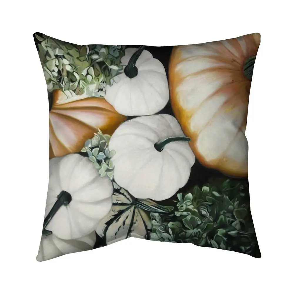 360 stand 5541-1616-GA121 16x16 in. Rustic Fall Pumpkin Food Pillow, Cozy Home Decor Accent, Polyester Fill, Pumpkin Motif