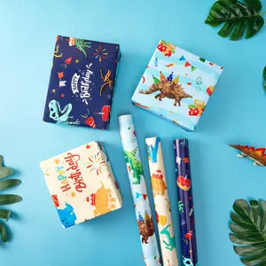 WERNNSAI Wrapping Paper Rolls 3 Rolls Kids Birthday Party Favor with Cutting Line on Back for Boys Gift 2025 Christmas & Thanksgiving & New year 2026 Gifts Wrap & Christmas wrapping paper Christmas hauls Christmas gift ideas