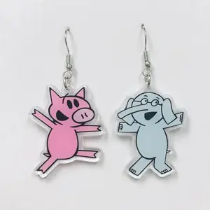 Piglet and elephant book characters earrings