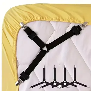 8/4 Piece Adjustable Bed Sheet Clips, Mattress Tablecloth Bed Skirt Fasteners, Elastic Stretch Bands, Non-Slip Sofa Pad Anchors