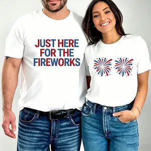 Funny Couples Fourth of July Shirts, Adult Humor 4th of July Matching Shirts for Couples, Independence Day Fireworks Tees