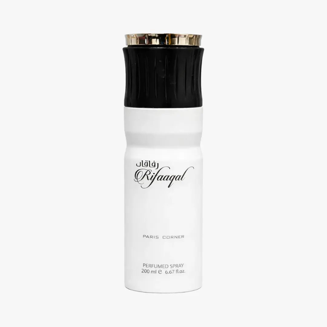 Paris Corner Rifaaqat Scented Body Spray for Men, Luxurious Aerosol Deodorant with a Black Pepper & Vanilla Aroma, 200ml (6.7oz), Luxury, Cedarwood, Pink Pepper