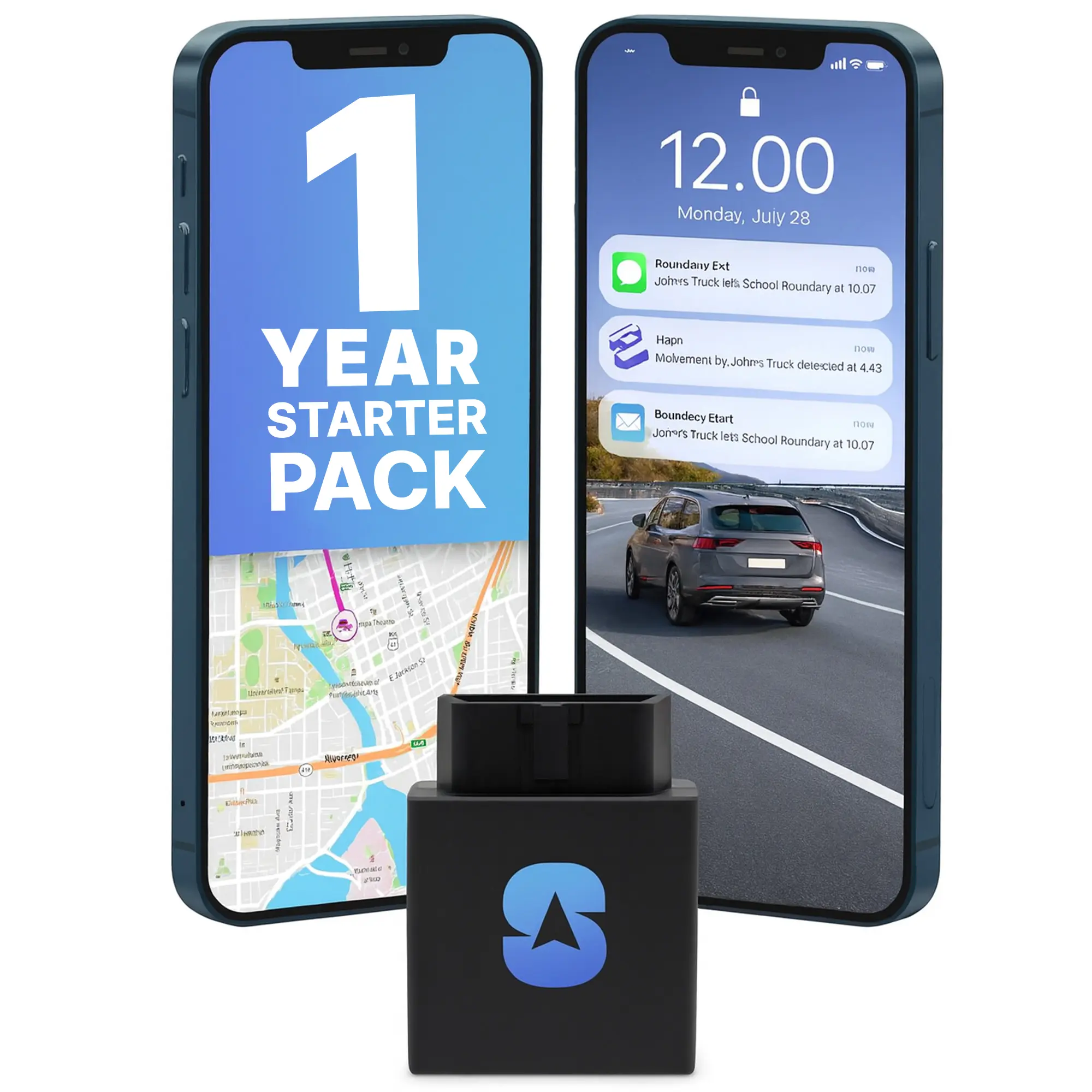 Plug-In GPS Tracker for Cars & Trucks | Know the Second Your Vehicle Moves | Anti-Theft Real-Time OBD Car Tracking | Ignition On/Off Alerts, Vehicle Movements | Fleet Monitoring | Starter Kit with 1st Month Included