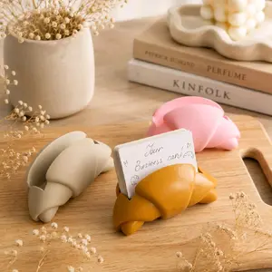 Croissant Business Card Holder for Bakers | Bakery Counter Display | Bread-Shaped Business Card Stand | Bakery Decor Gift