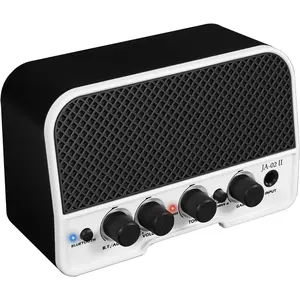 Mini Guitar Amplifier 5W Electric Guitar Amp Small Practice Amp with  Clean & Overdrive Channels Portable Rechargeable (JA-02 II Black)