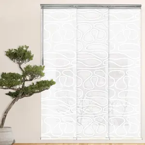 Whirl White 3-Panel Single Rail Panel Track 36"-66"W, Panel width 23.5" - 50% LIGHT-FILTERING