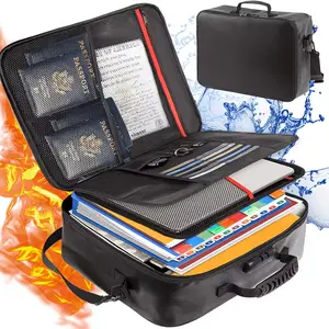 1pc Fireproof Document Bag With Lock & Reflective Strip (17 X 11.8 X 5 Inch), Important Document Storage Bag With Multi-Layer File Organizers Graduation Decorations Class Of 26