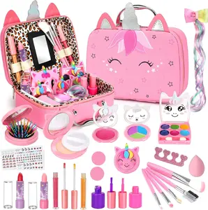 Washable Real Makeup Set for Little Princesses - Perfect Christmas and Birthday Gift for Girls 3-10 - Girls Makeup Kit for Kids