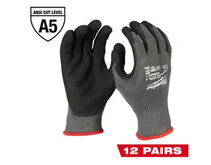 Milwaukee 48-22-8951B Cut Level 5 Nitrile Dipped Gloves - M (12 Pack)