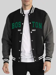 New York Brooklyn 1988 Letter Print Men'S Jackets Sport Pocket Baseball Uniform High Street Loose Menswear Vintage Casual Veste