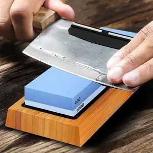 Knife Sharpening Stone Kit, Whetstone Grits 400/1000 & 3000/8000 brown manual knife sharpener knife sharpeners Kitchen Knives kitchenknifesharpener sharpal162n sharpeningstone
