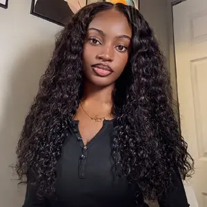 Midulla Water Wave Wear to Go Glueless Wigs Human Hair Pre Bleached Knots 7x5 Pre Cut Lace Closure Wigs Pre Plucked Curly Human Hair Lace Front Wigs Beginner Friendly
