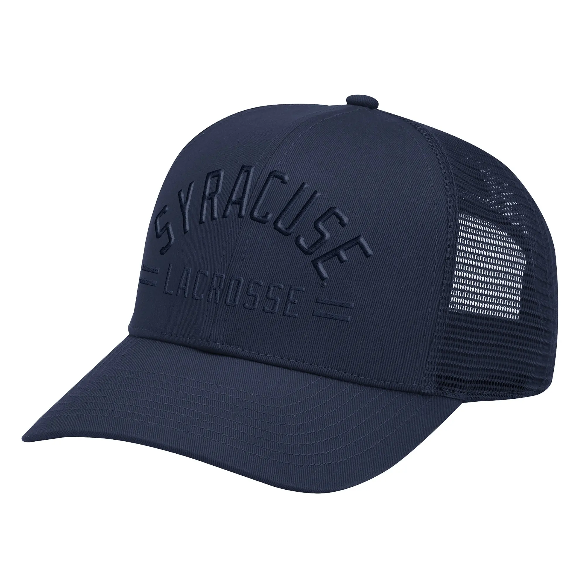 Syracuse Lacrosse Hat, Tonal Visor Style with Structured Front Panels and Detailed 3D and 2D Embroidery