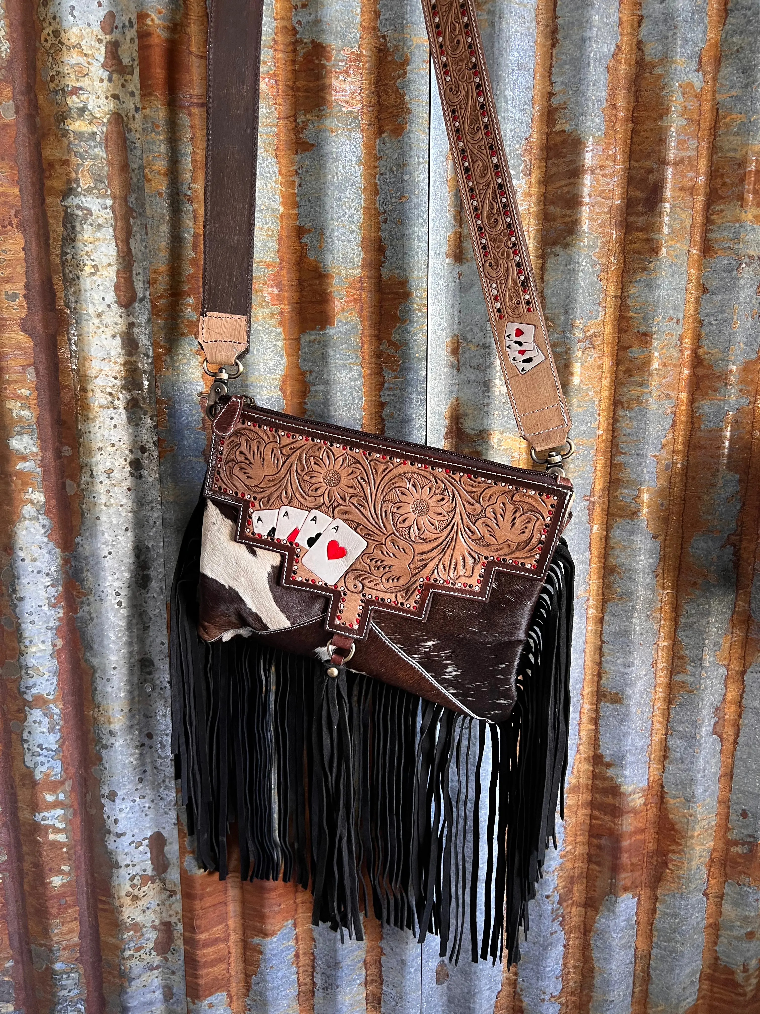 The Ace Tooled Leather Cowhide Bag