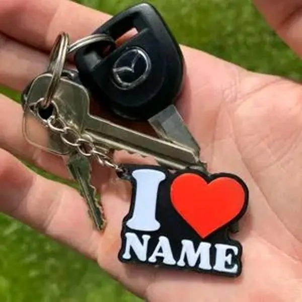 I Heart Keychain for Gifts and Couples Personalized Name Design Perfect for Couples and Friends ( Personalize by adding note )