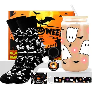 Valentine Day Gift Set 5 Pcs Boo Baskets Gifts for Women Teen Girls with Cup Socks Keychain Cute Boo Basket Stuffers for Women Girlfriend