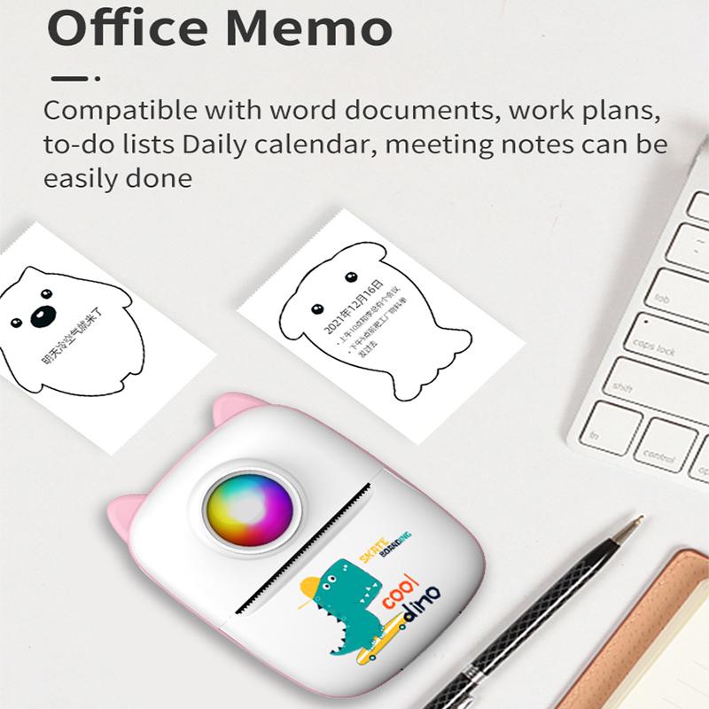 Mini Picture Printer, Portable Printer, Pocket Sticker, Receipt Printer, 203 DPI Resolution, Multifunctional Printer with 1000mAh Battery for Journal, Notes, Photo