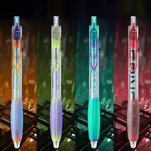 4pcs Clash Cyber Style Gel Pen, Unisex, Fashion Theme, Click Type, Smooth Consistent Ink, Quick Drying, Study Office Writing, Black, Large Capacity Gel Pen