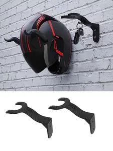 Motorcycle Helmet Holder, 2 Counts Wall Mounted Helmet Hanger Hook, Universal Luggage Rolls for Motorcycle Bike Racing Outerwear Sports Gear
