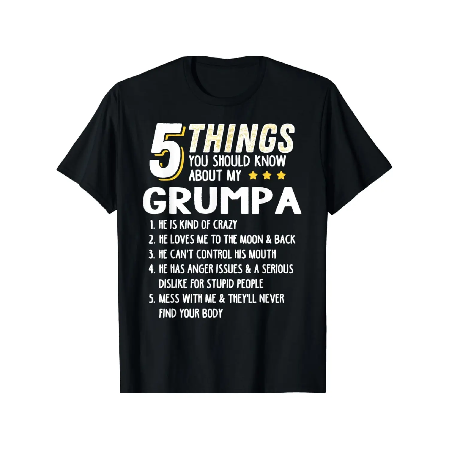 Women's Grandpa Grumpa Humor Short Sleeve Crew Neck T-Shirt - 100% Cotton, Casual Fit, Natural Soft All-Seasons Top, Machine Washable, Available in XXXL - Ideal Gift for Men