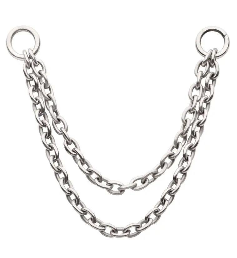 Double Rolo Titanium Titanium Nose Piercing Chain