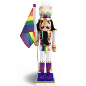 Soldier Pride Nutcracker with Rainbow Pride Flag 12 inch Soldier Pride Nutcracker with Rainbow Pride Flag 12 inch