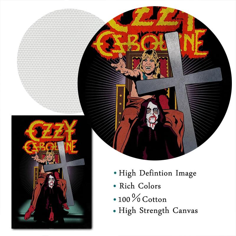 Retro Heavy Metal Band Rock Ozzy Osbourne Band Poster Canvas Painting Wall Art HD Pictures Print For Home Family Bedroom Decor