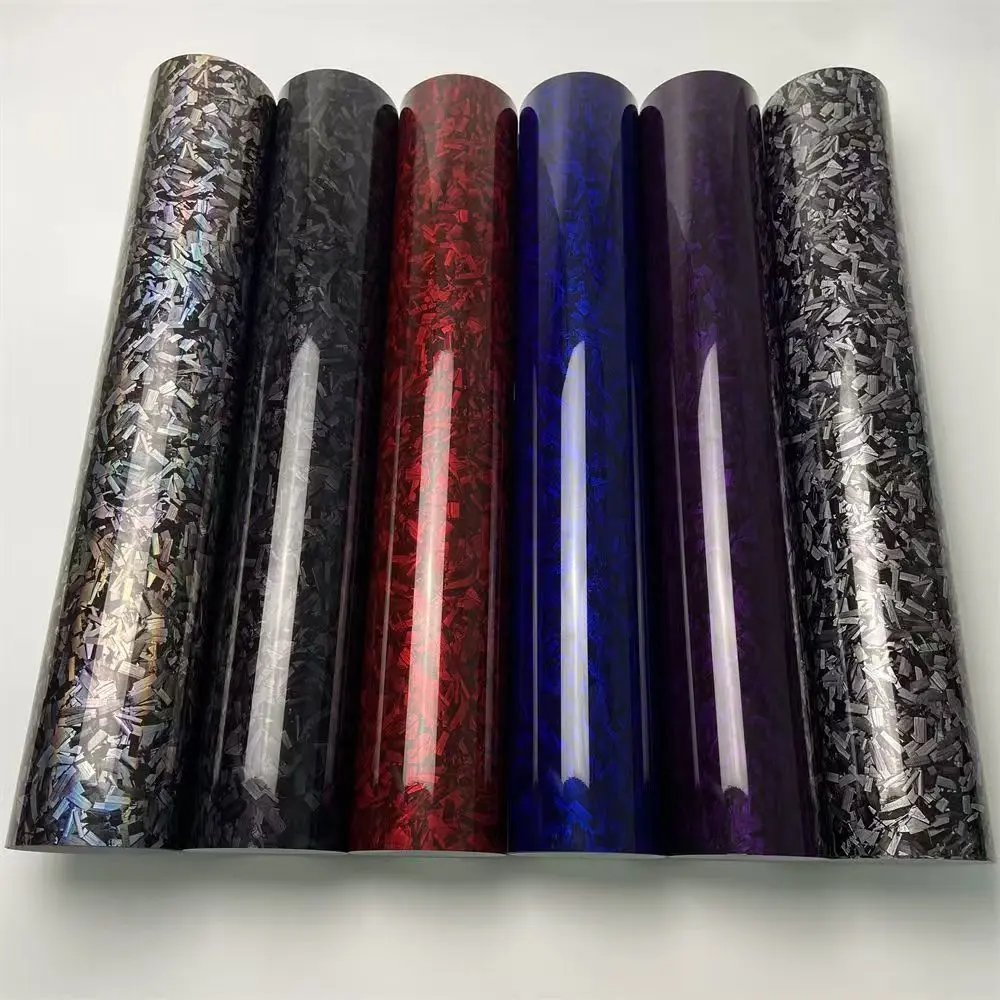 Premium Carbon Fiber Self-Adhesive Vinyl Wrap Roll (12in x 40in) - UV Resistant, Scratch-Proof Smooth Film in Black Grey, Midnight Purple, Gloss Black, Deep Blue - Automotive Sticker Deco Accessory for Car Interior-Exterior, Diy