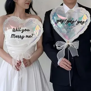 Wedding Decoration Set, Will You Marry Me Yes Sticker Design, Includes Balloons & Ribbons, Perfect for Proposals & Engagements