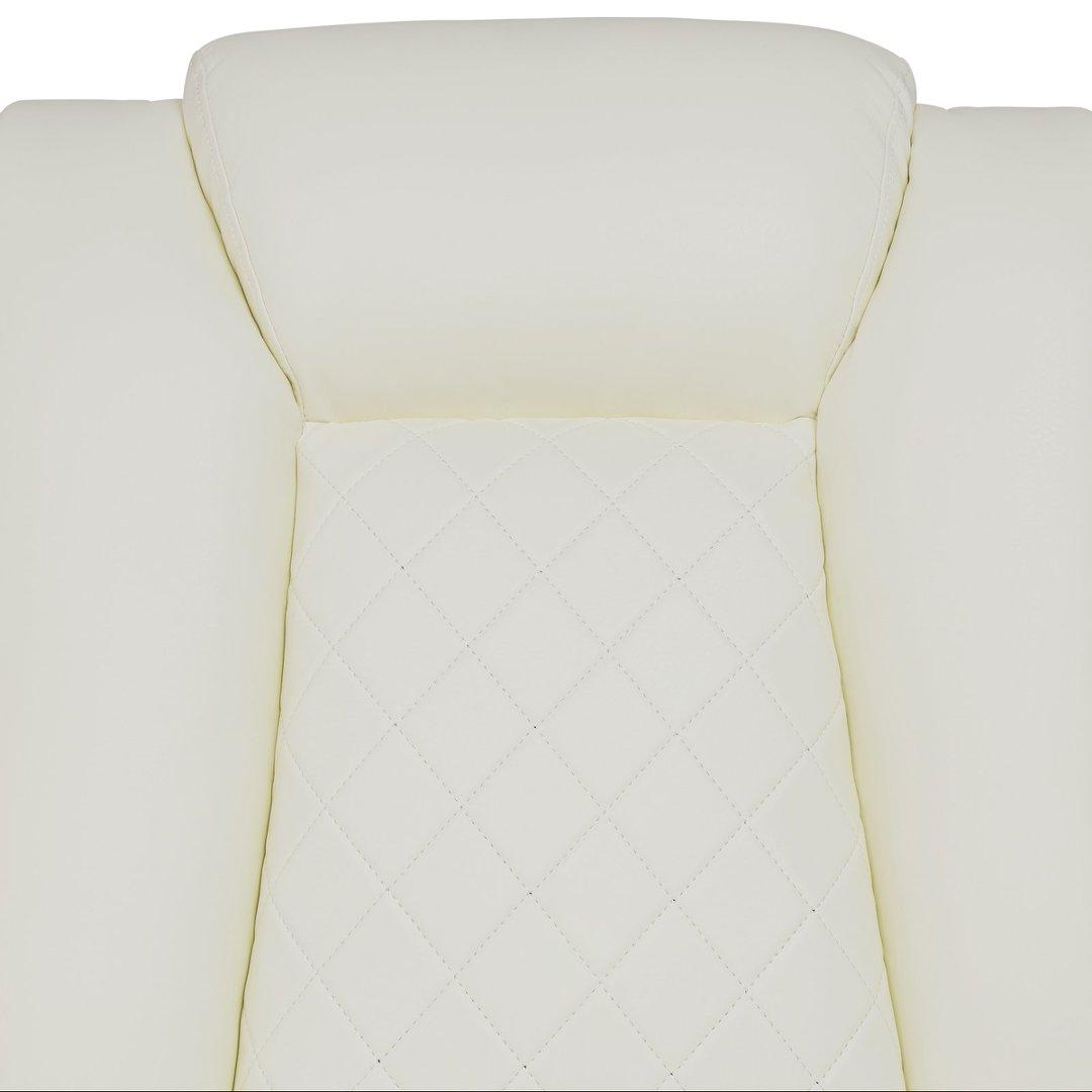 White Breathing Leather Living Room Sectional Recliner Chair