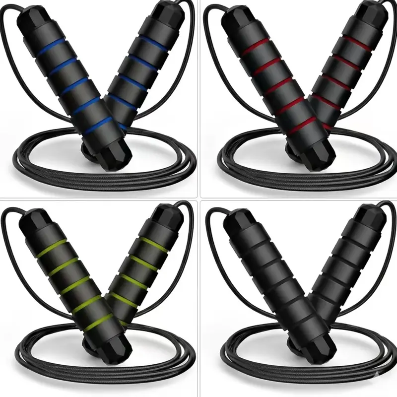 Jump Rope, Tangle-Free Rapid Speed Jumping Rope Cable with Ball Bearings for Women & Men, Adjustable Steel Jump Rope with Foam Handles for Home Gym Exercise Fitness Workout Equipment & Multiple colors