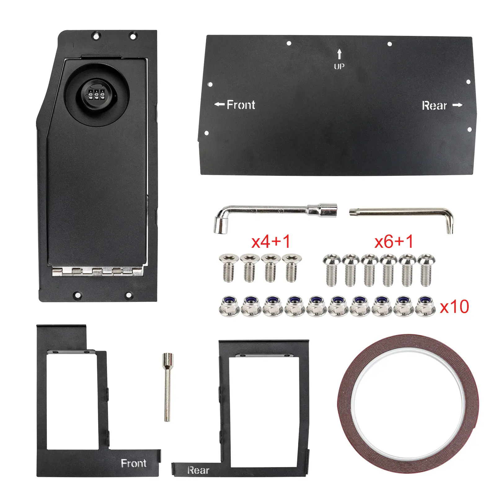 3mirrors High-Grade Steel Functional Center Console Gun Safe Box with Secure Lock, Spring Hinge - Compatible with 2021-2024 Ford F150, 2022-2023 F150 Lightning